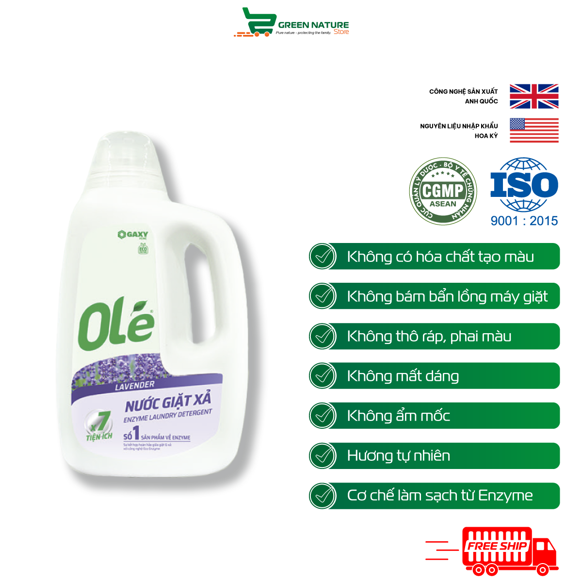 Nước giặc sinh học hữu cơ Eco-Enzyme Olé Lavender