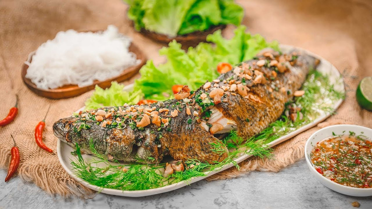 Món Cá Lóc Nướng Trui Cần Thơ